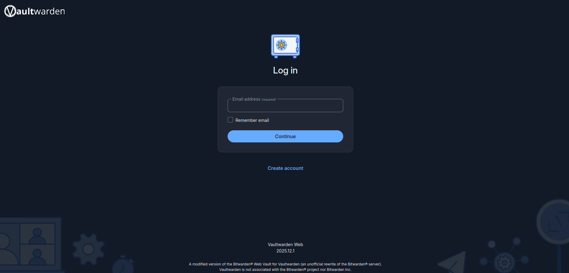 Vaultwarden Screenshot